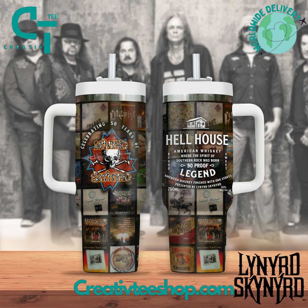 Lynyrd Skynyrd Music Custom Stanley Quencher 40oz Stainless Steel Tumbler With Handle