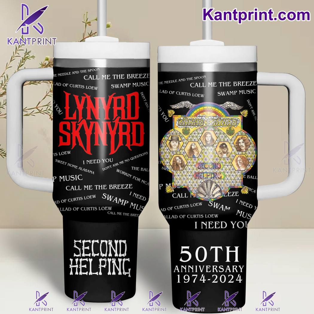 Lynyrd Skynyrd Music Custom Stanley Quencher 40oz Stainless Steel Tumbler With Handle