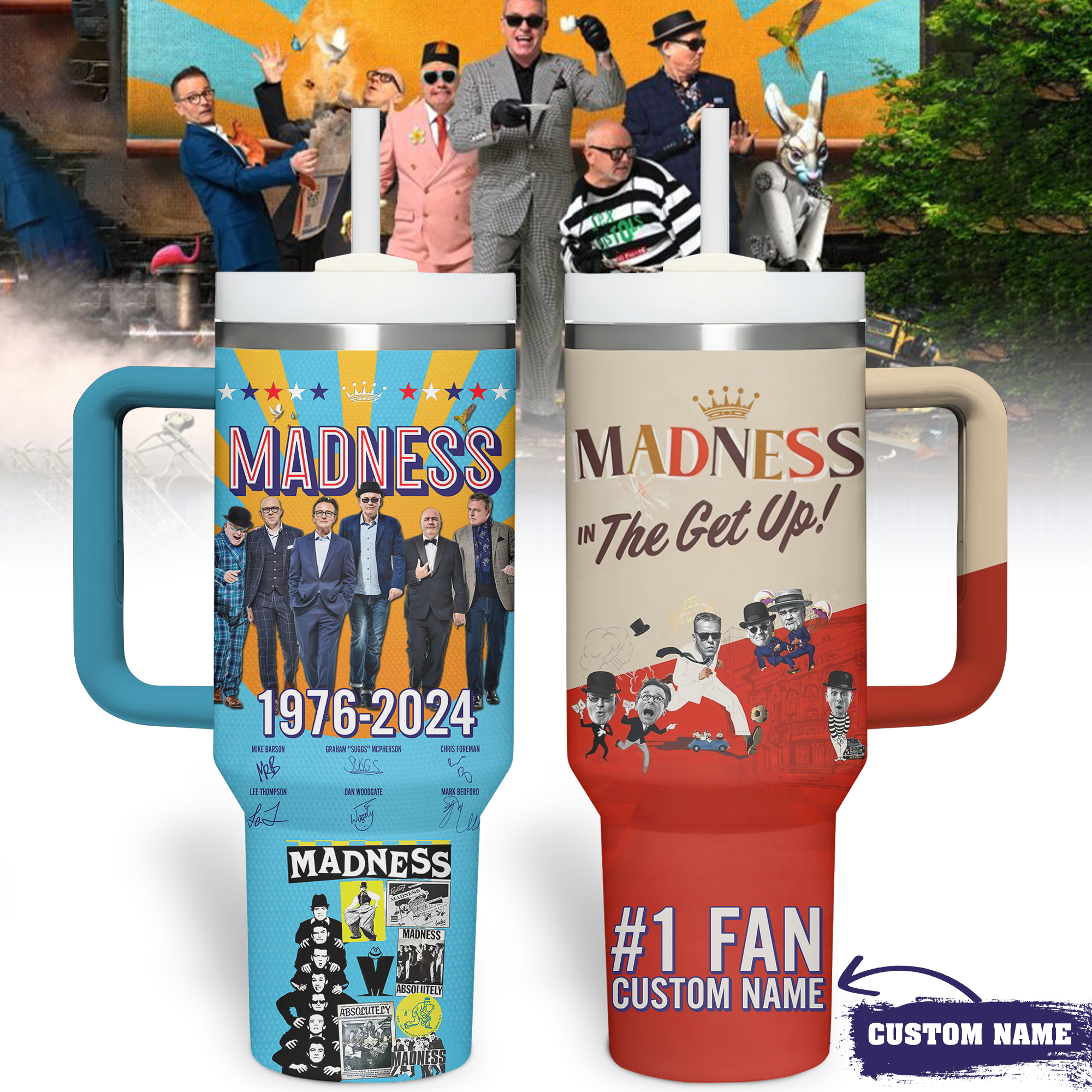 Madness Band Music Custom Stanley Quencher 40oz Stainless Steel Tumbler With Handle