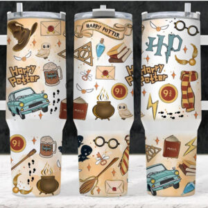 Magic Wizard Harry Potter Movies Custom Stanley Quencher 40oz Stainless Steel Tumbler With Handle