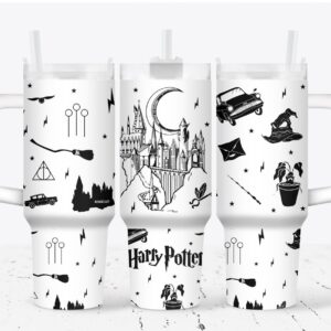 Magical Castle Harry Potter Movies Custom Stanley Quencher 40oz Stainless Steel Tumbler With Handle