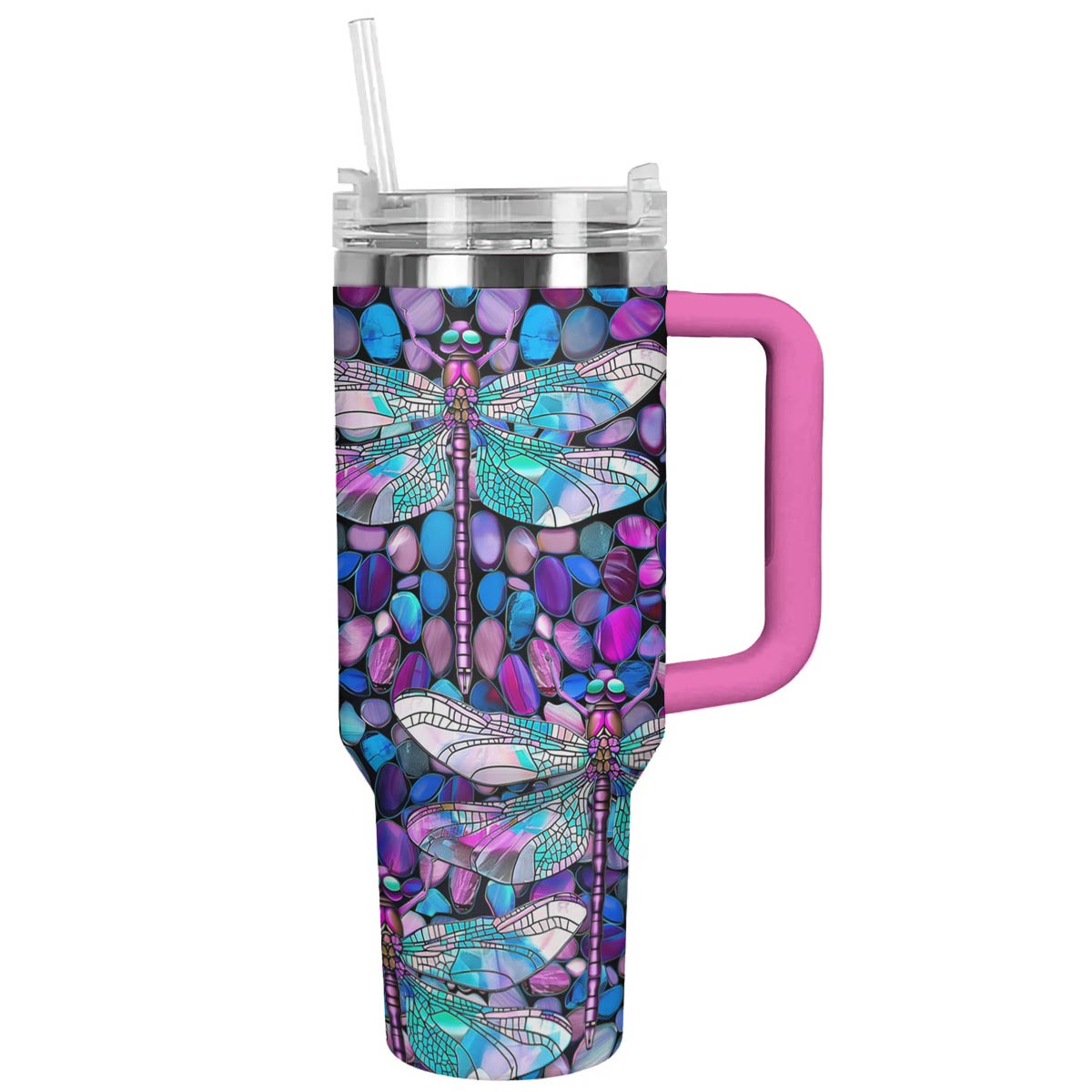 Magical Dragonfly Custom Stanley Quencher 40oz Stainless Steel Tumbler With Handle