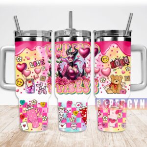 Maleficent Custom Stanley Quencher 40oz Stainless Steel Tumbler With Handle