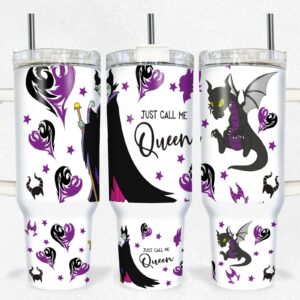 Maleficent Sleeping Beauty Disney Villain Cartoon Custom Stanley Quencher 40oz Stainless Steel Tumbler With Handle