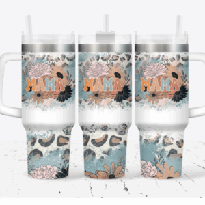Mama Flower Custom Stanley Quencher 40oz Stainless Steel Tumbler With Handle