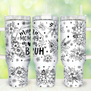 Mama Mommy Mom Custom Stanley Quencher 40oz Stainless Steel Tumbler With Handle