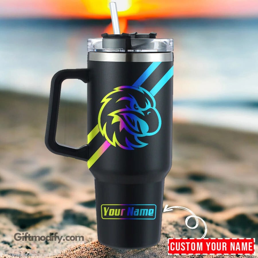 Manly Warringah Sea Eagles NRL Hologram Logo Custom Stanley Quencher 40oz Stainless Steel Tumbler With Handle