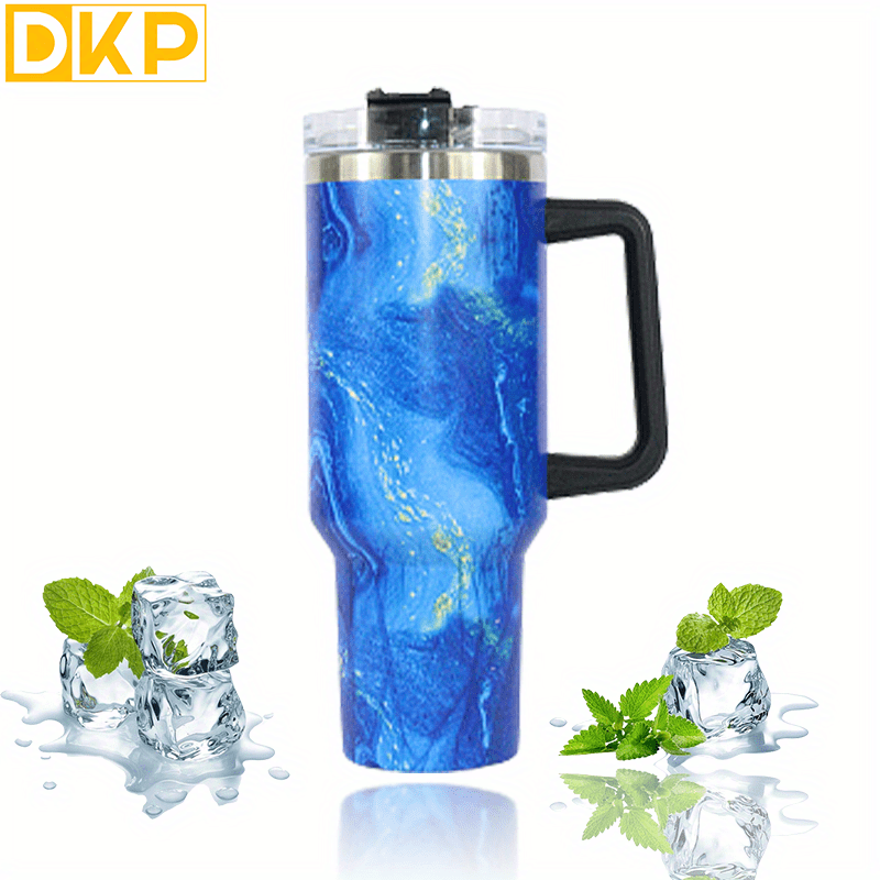 Marble Custom Stanley Quencher 40oz Stainless Steel Tumbler With Handle