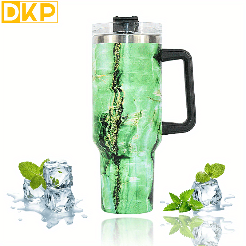Marble Custom Stanley Quencher 40oz Stainless Steel Tumbler With Handle