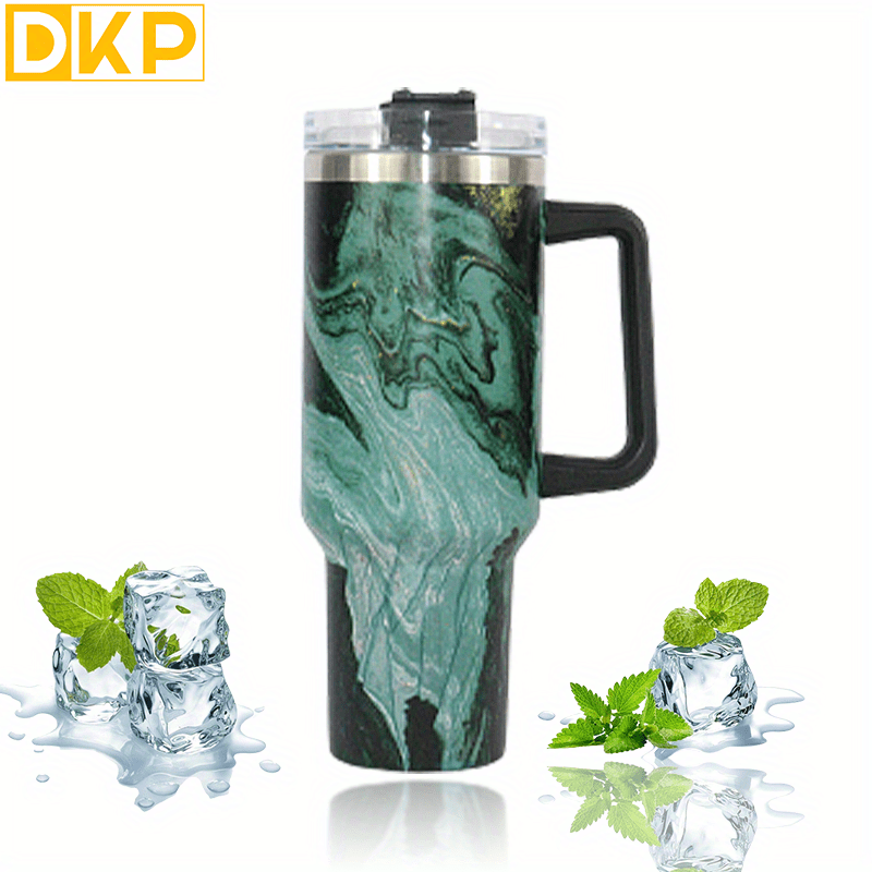 Marble Custom Stanley Quencher 40oz Stainless Steel Tumbler With Handle