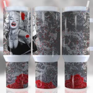 Marilyn Monroe Custom Stanley Quencher 40oz Stainless Steel Tumbler With Handle