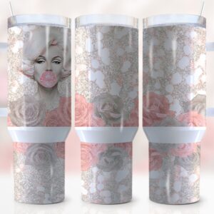 Marilyn Monroe Custom Stanley Quencher 40oz Stainless Steel Tumbler With Handle