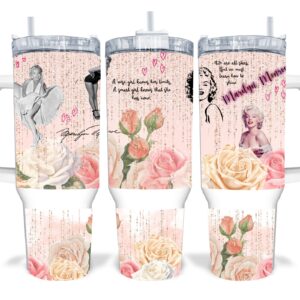 Marilyn Monroe Custom Stanley Quencher 40oz Stainless Steel Tumbler With Handle