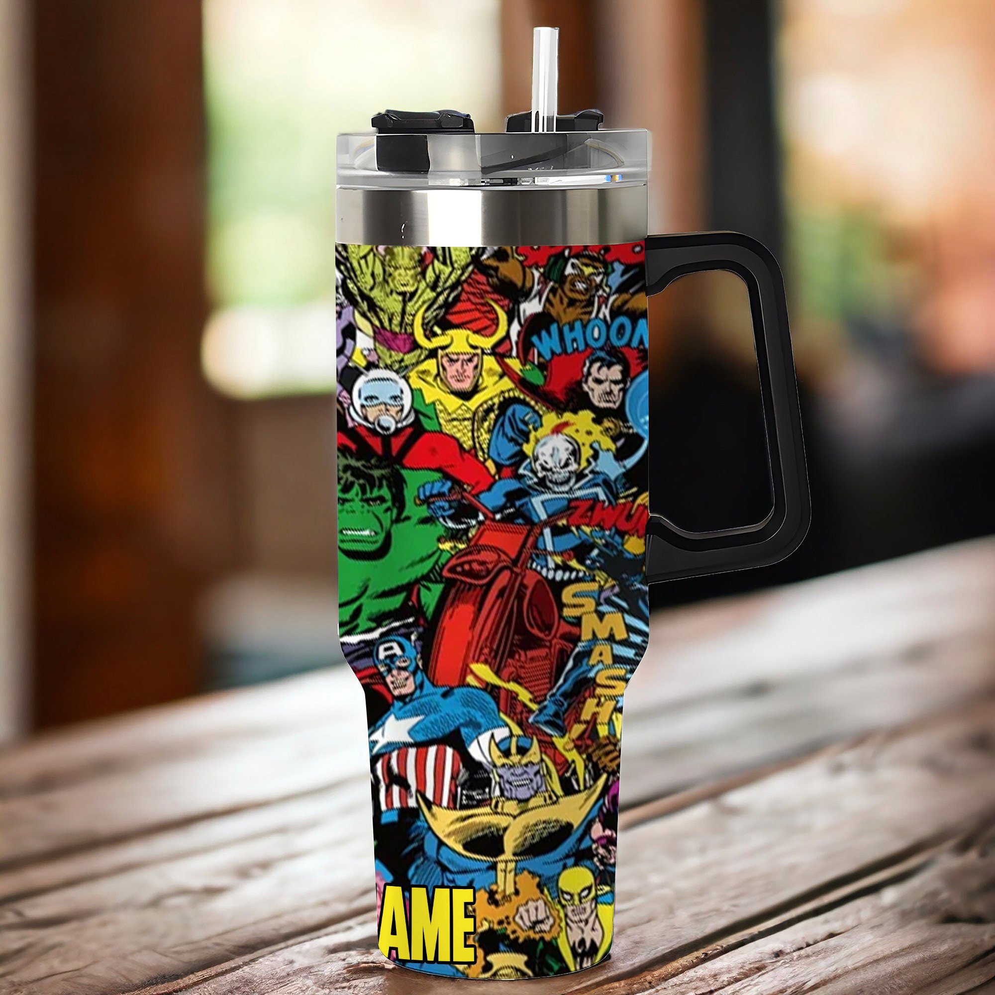 Marvel avengers Movies Custom Stanley Quencher 40oz Stainless Steel Tumbler With Handle