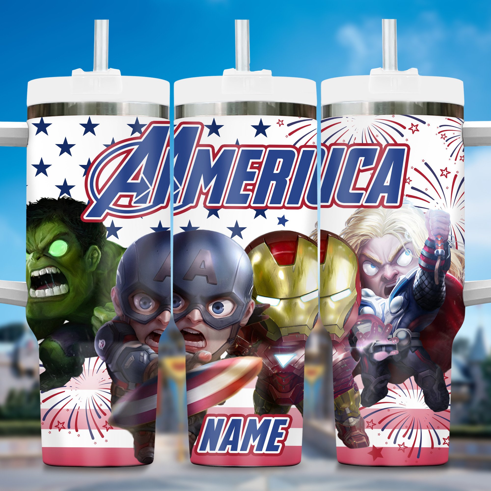 Marvel Superheroes Movies Custom Stanley Quencher 40oz Stainless Steel Tumbler With Handle