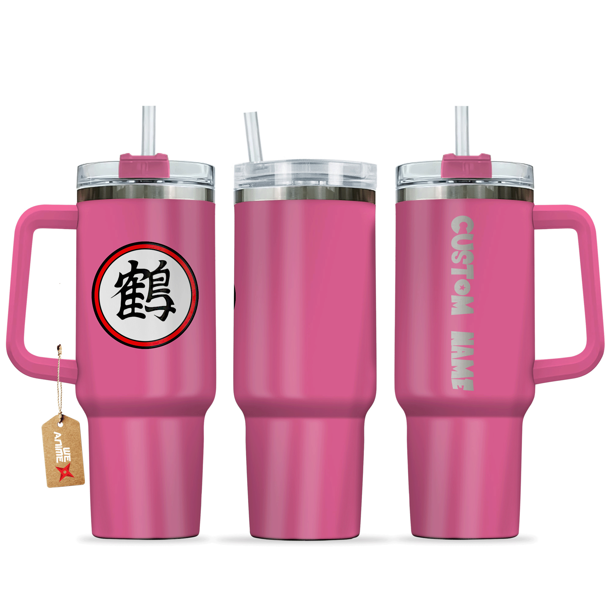 Master Shen Crane Hermit Kanji Dragon Ball Anime Custom Stanley Quencher 40oz Stainless Steel Tumbler With Handle