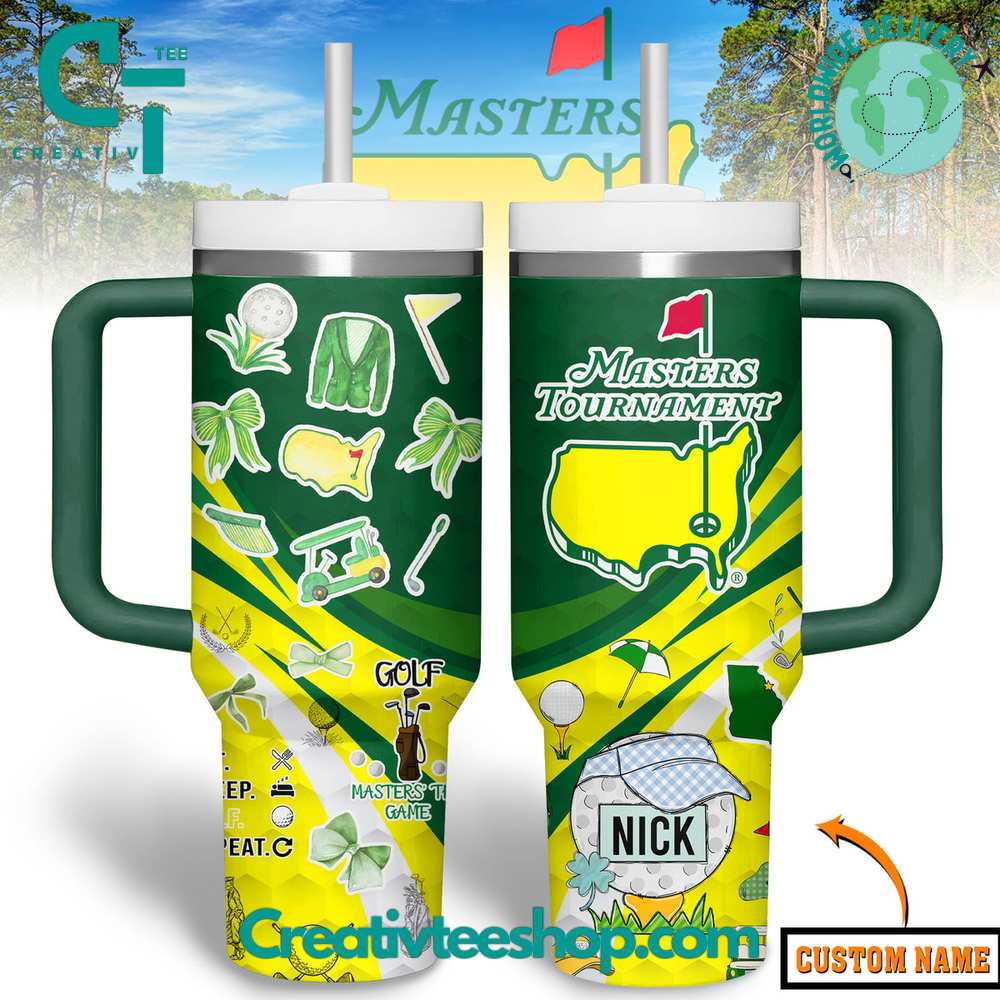 Masters Tournament Sport Custom Stanley Quencher 40oz Stainless Steel Tumbler With Handle