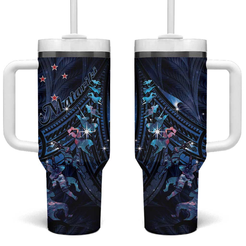 Matariki Paua Shell New Zealand Haka Dance At The Starry Night Custom Stanley Quencher 40oz Stainless Steel Tumbler With Handle