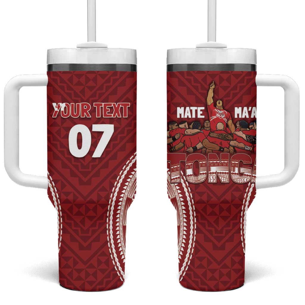 Mate Maa Tonga Rugby Ofa Atu Tonga Custom Stanley Quencher 40oz Stainless Steel Tumbler With Handle