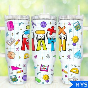 Math Custom Stanley Quencher 40oz Stainless Steel Tumbler With Handle