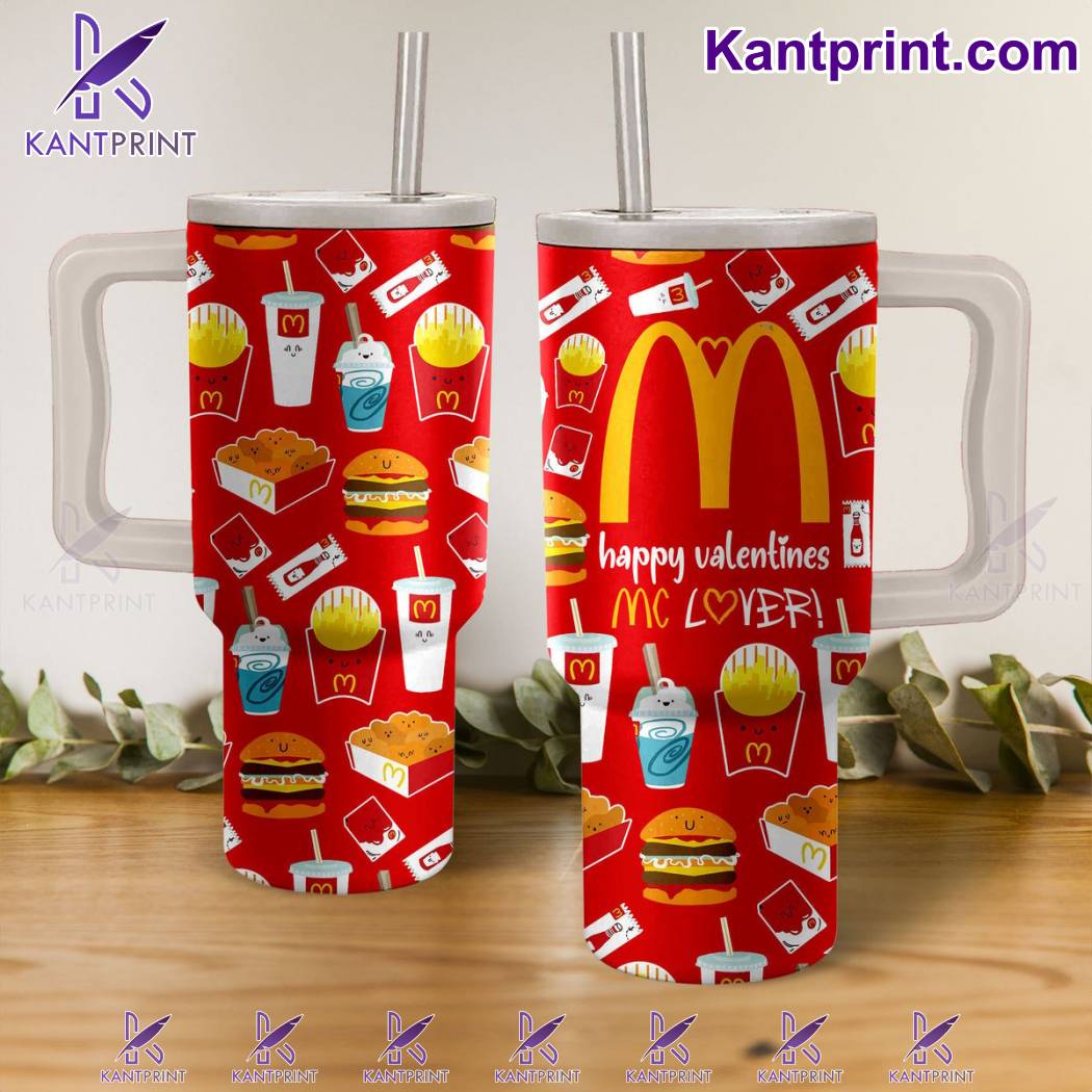 Mcdonald Food Custom Stanley Quencher 40oz Stainless Steel Tumbler With Handle