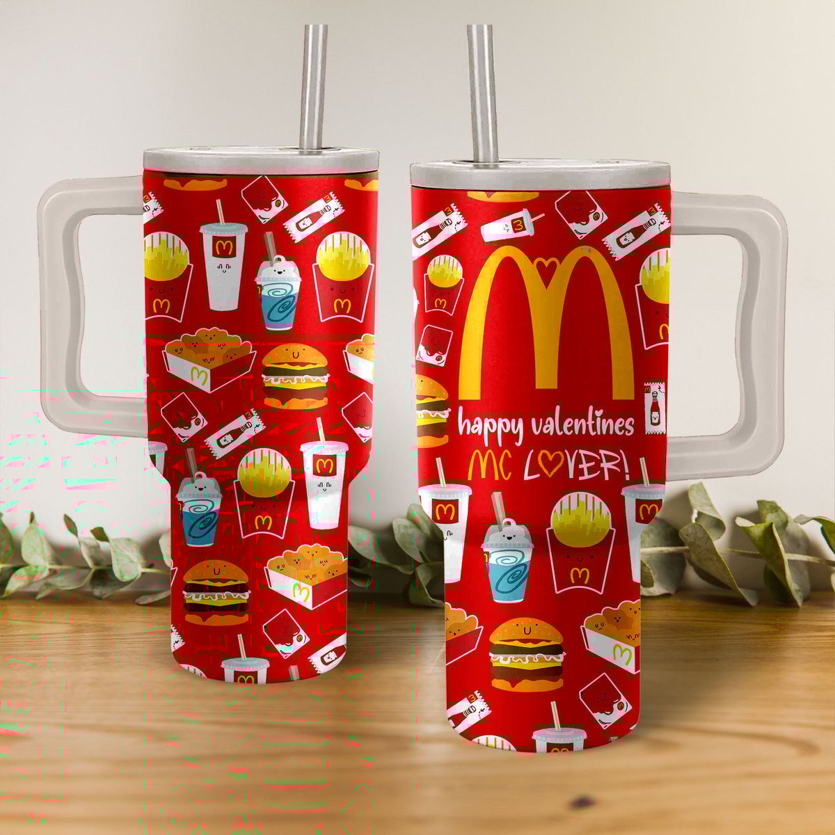 McDonald's Food Custom Stanley Quencher 40oz Stainless Steel Tumbler With Handle