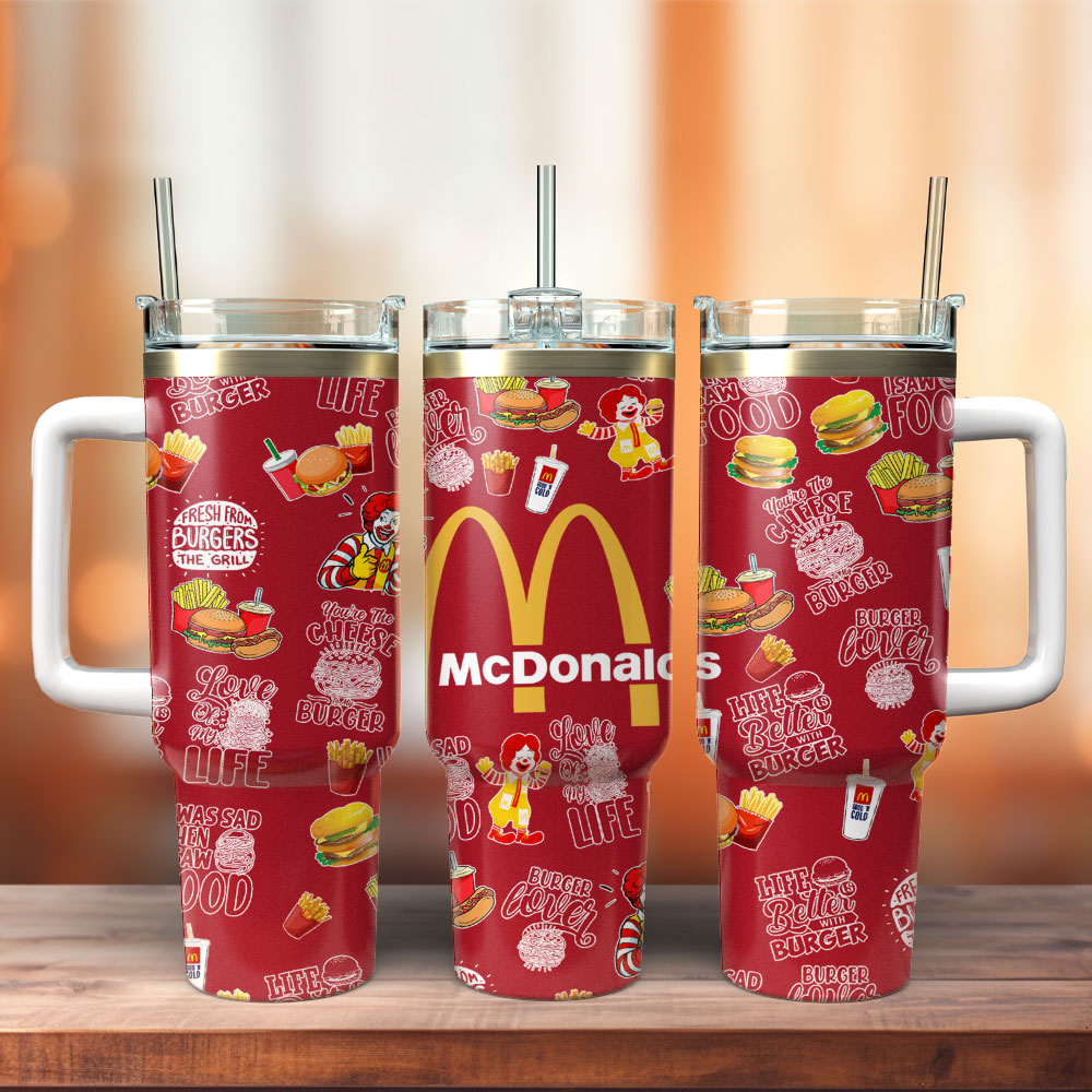 McDonald's Food Custom Stanley Quencher 40oz Stainless Steel Tumbler With Handle