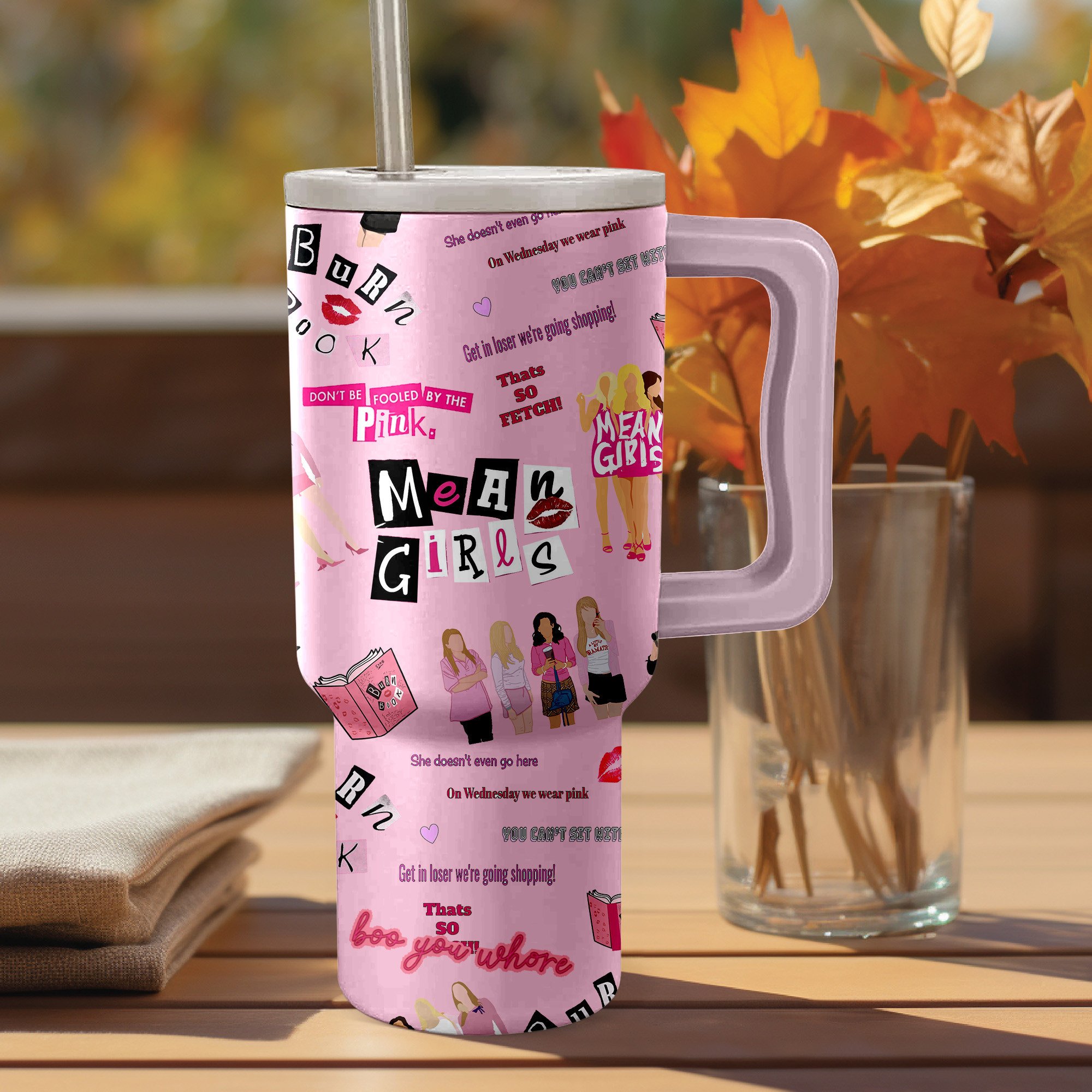 Mean Girls Movies Custom Stanley Quencher 40oz Stainless Steel Tumbler With Handle