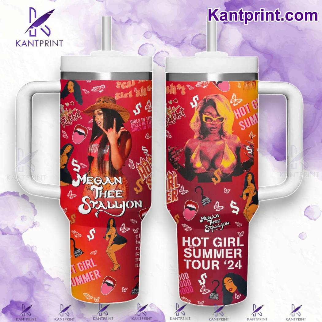 Megan Thee Stallion Music Custom Stanley Quencher 40oz Stainless Steel Tumbler With Handle