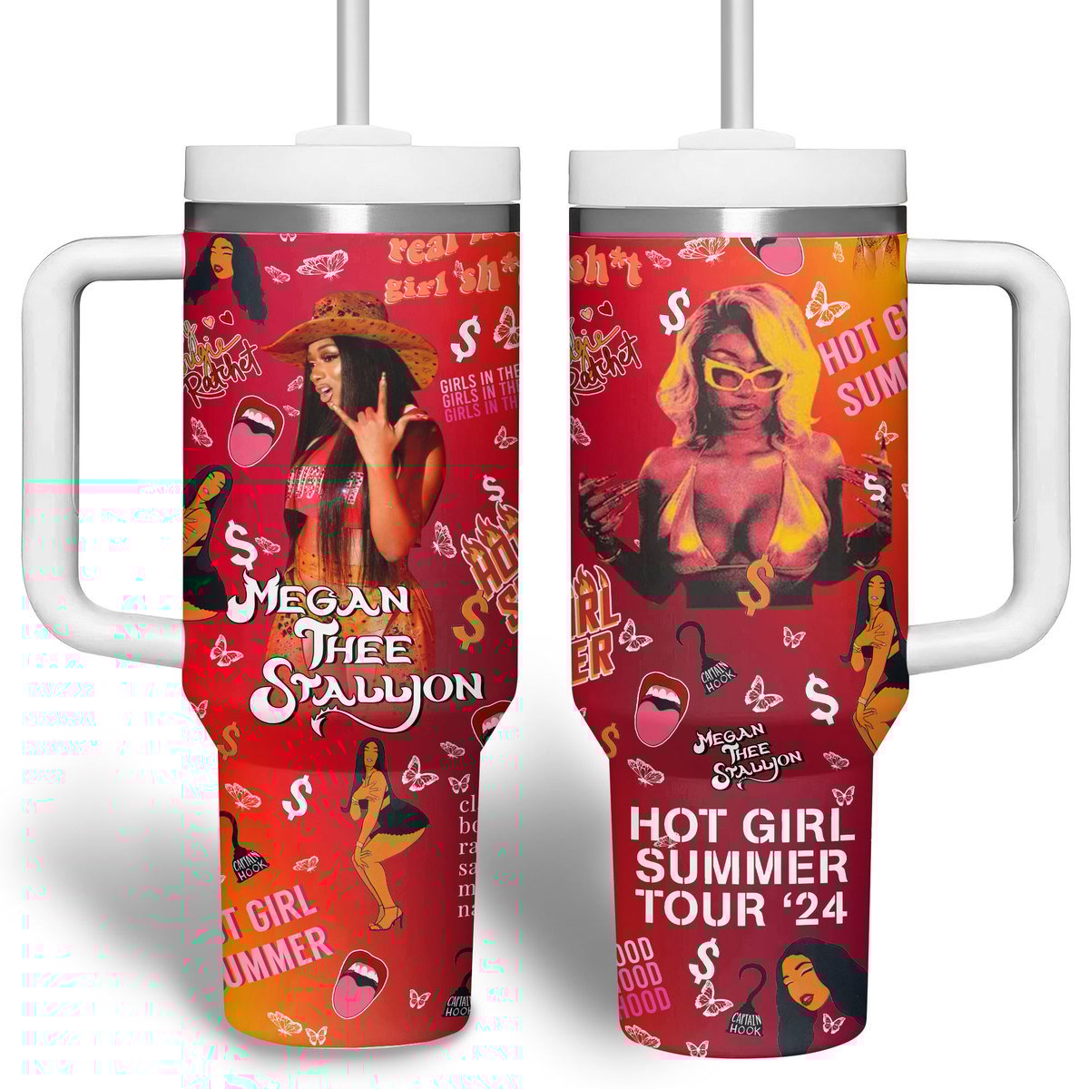 Megan Thee Stallion Music Custom Stanley Quencher 40oz Stainless Steel Tumbler With Handle
