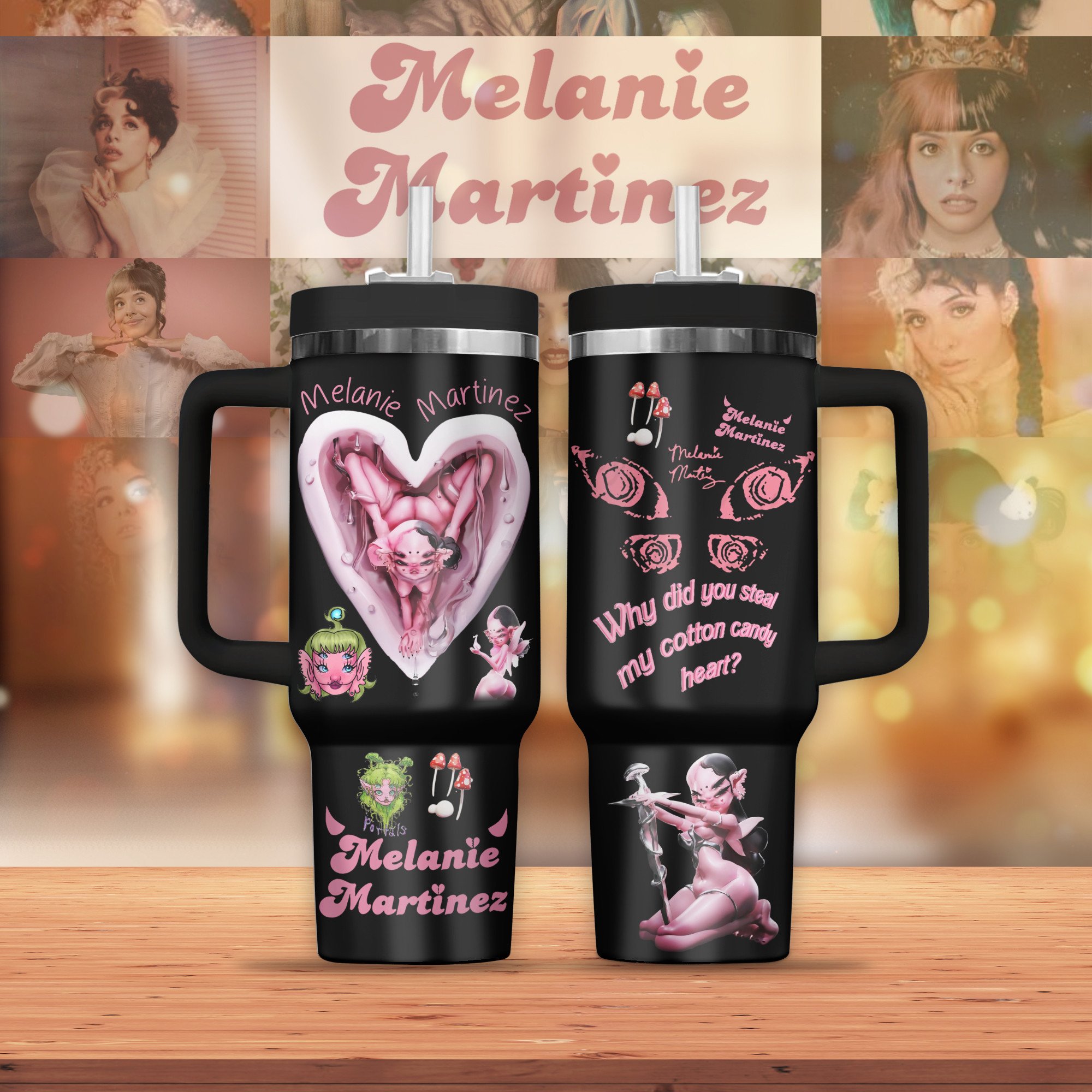 Melanie Martinez Music Custom Stanley Quencher 40oz Stainless Steel Tumbler With Handle