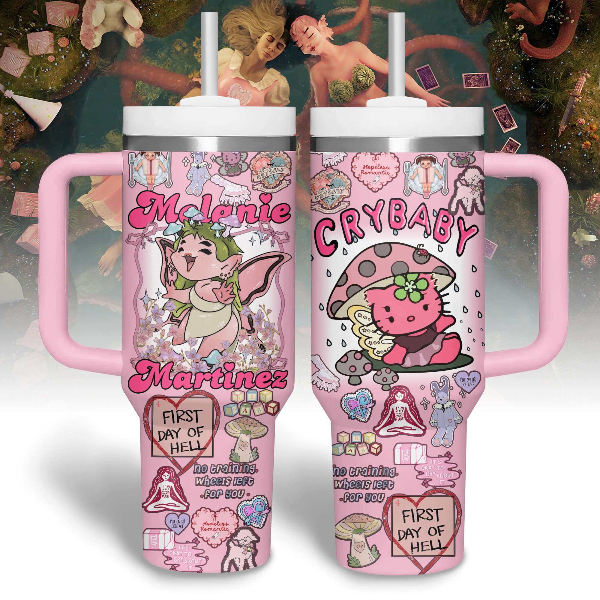 Melanie Martinez Music Custom Stanley Quencher 40oz Stainless Steel Tumbler With Handle