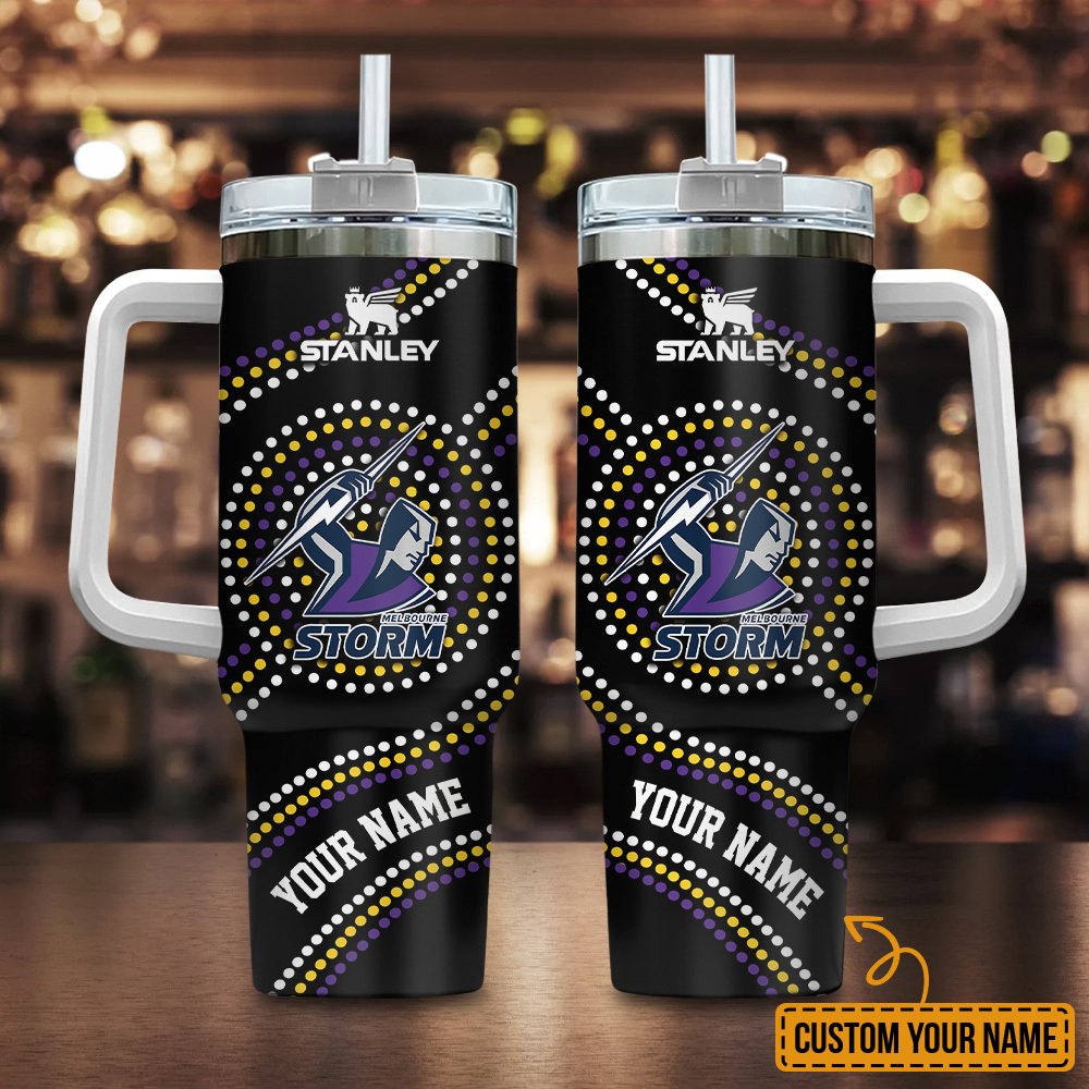 Melbourne Storm NRL Custom Stanley Quencher 40oz Stainless Steel Tumbler With Handle
