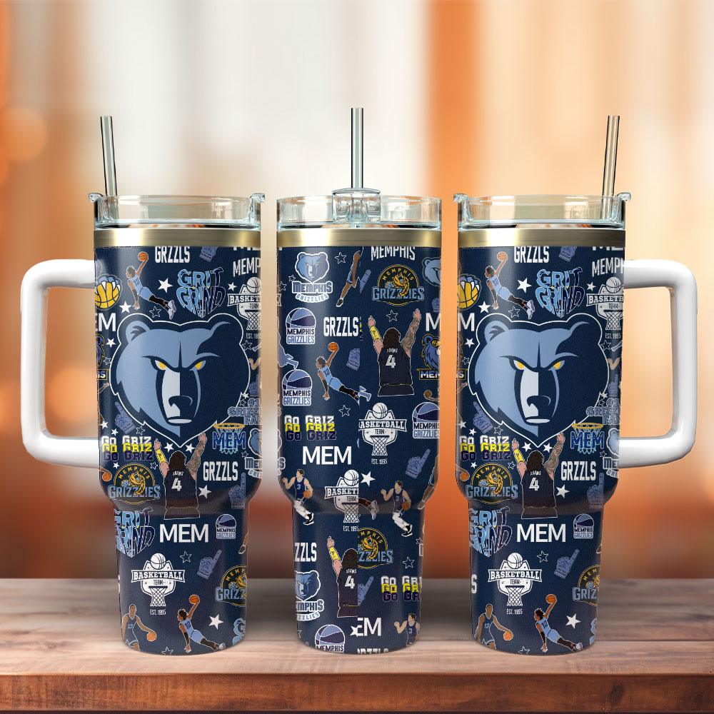 Memphis Tigers Basketball NCAA Sport Custom Stanley Quencher 40oz Stainless Steel Tumbler With Handle