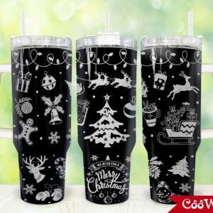 Merry Christmas Custom Stanley Quencher 40oz Stainless Steel Tumbler With Handle