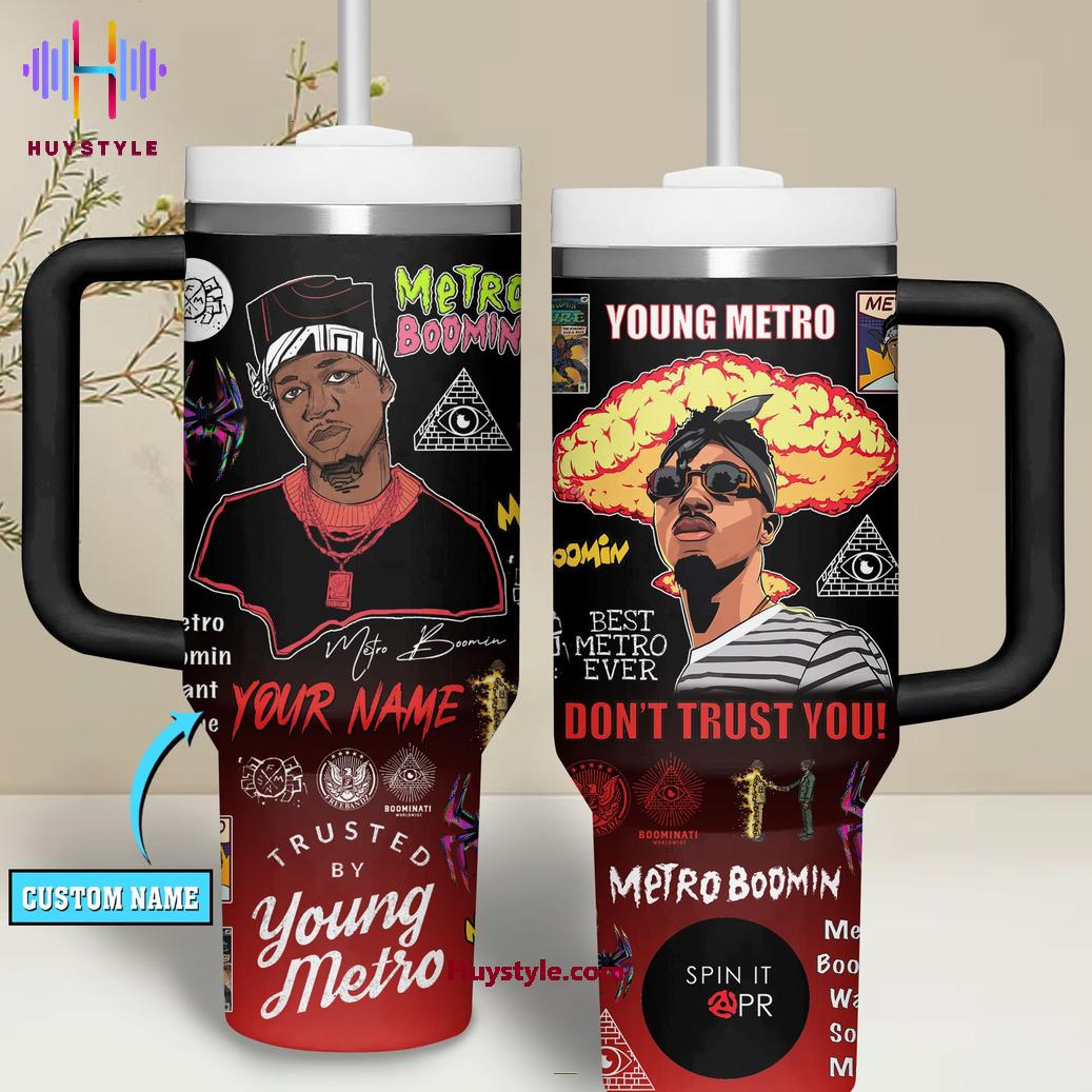 Metro Boomin Music Custom Stanley Quencher 40oz Stainless Steel Tumbler With Handle