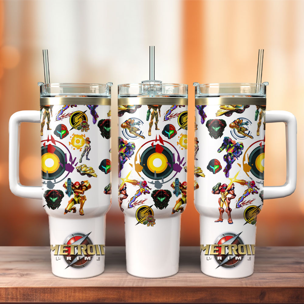 Metroid Prime Games Custom Stanley Quencher 40oz Stainless Steel Tumbler With Handle