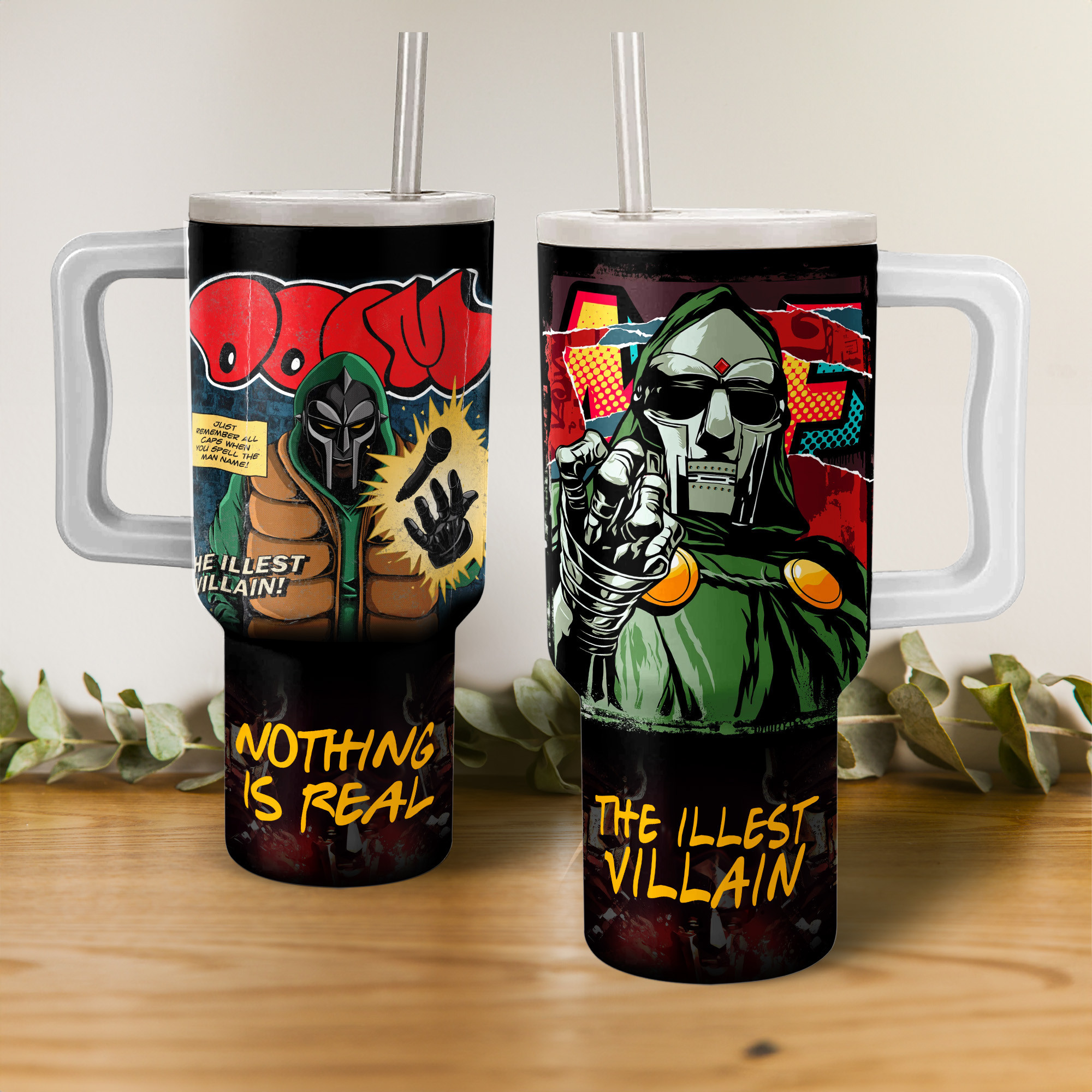 MF DOOM Music Custom Stanley Quencher 40oz Stainless Steel Tumbler With Handle