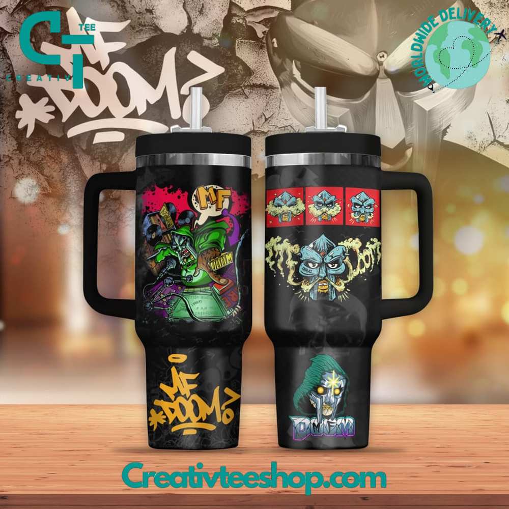 MF DOOM Music Custom Stanley Quencher 40oz Stainless Steel Tumbler With Handle