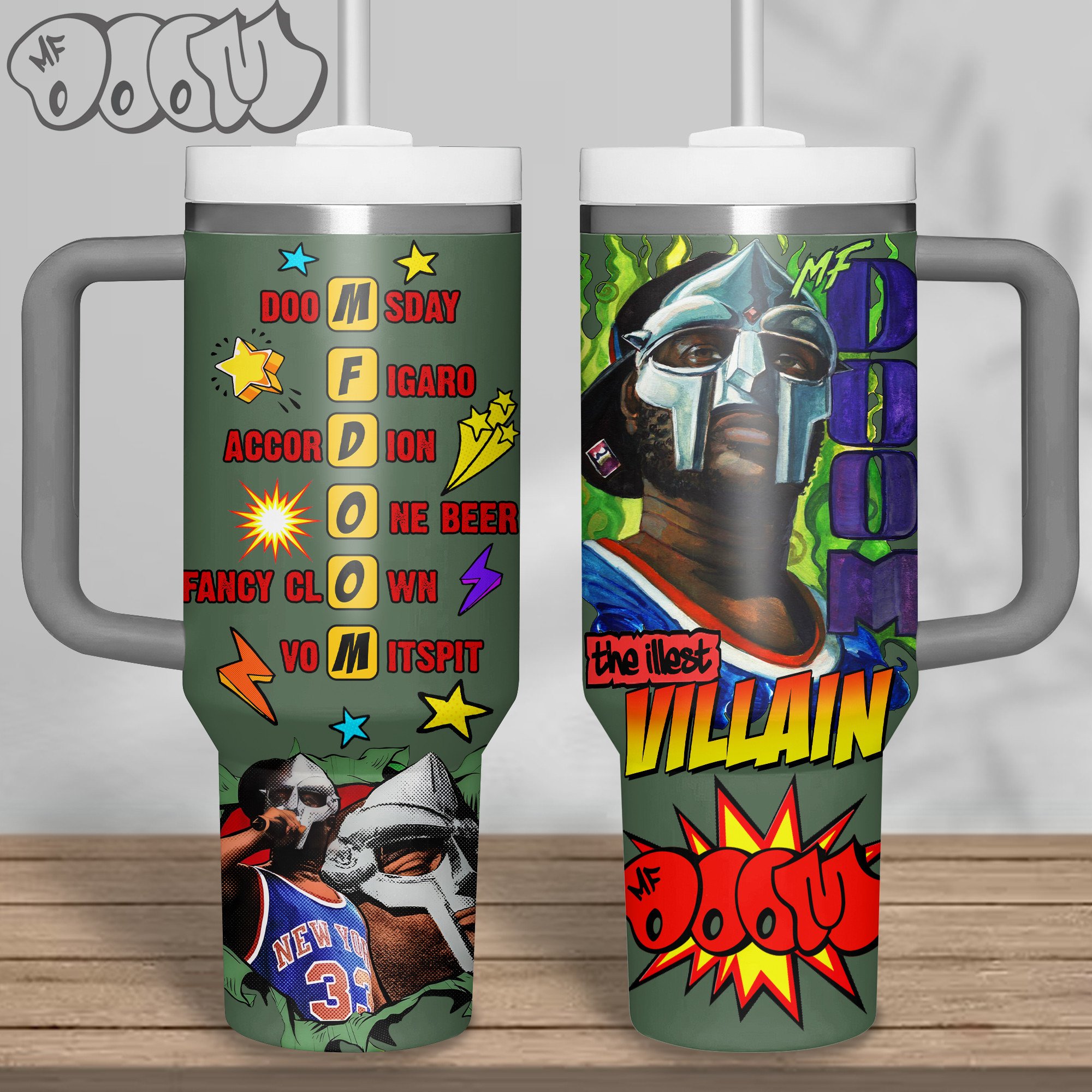 MF DOOM Music Custom Stanley Quencher 40oz Stainless Steel Tumbler With Handle