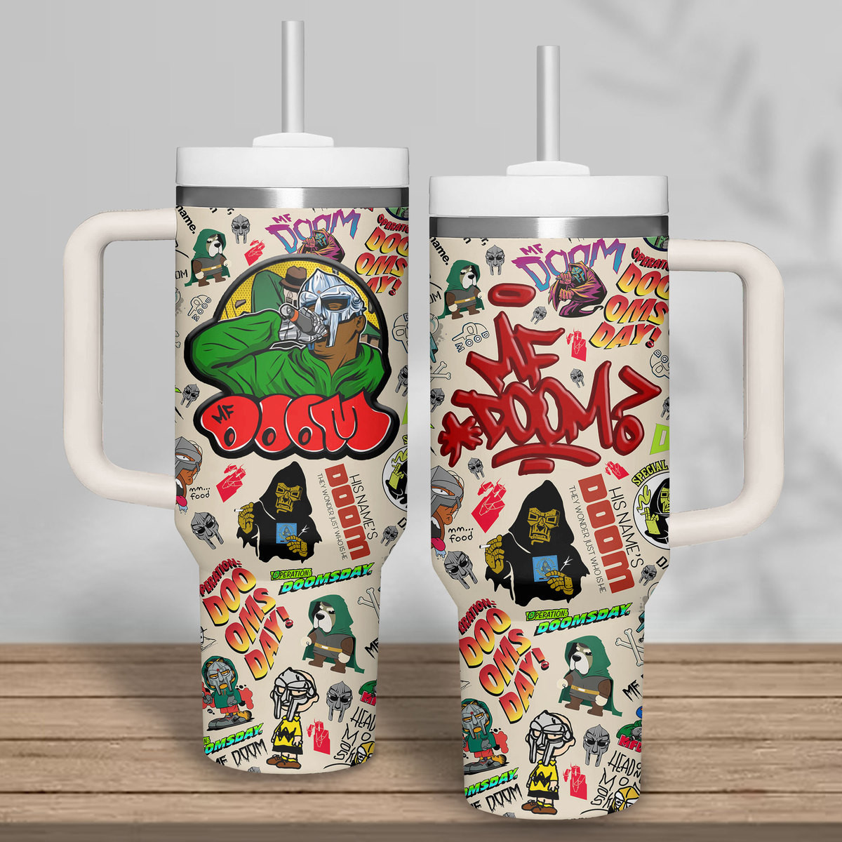 MF DOOM Music Custom Stanley Quencher 40oz Stainless Steel Tumbler With Handle