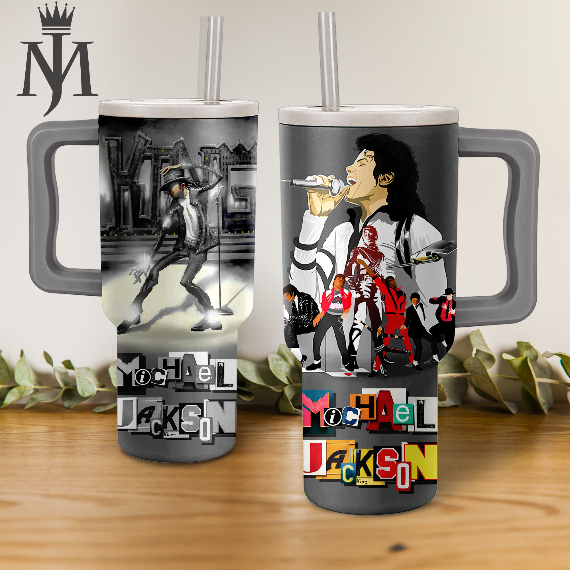 Michael Jackson Music Custom Stanley Quencher 40oz Stainless Steel Tumbler With Handle