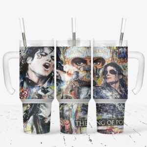 Michael Jackson Pop Music Custom Stanley Quencher 40oz Stainless Steel Tumbler With Handle