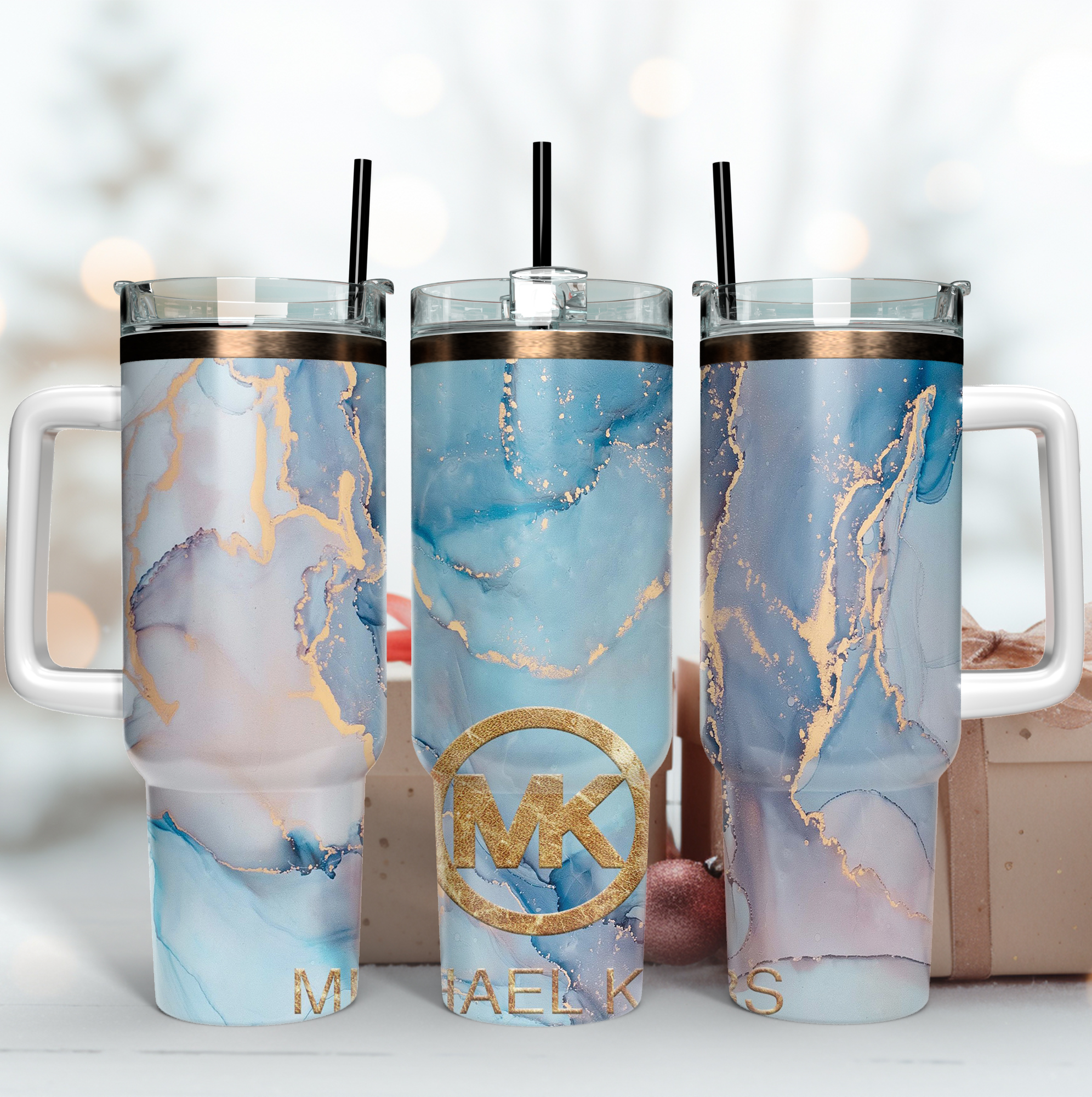 Michael Kors Abstract Custom Stanley Quencher 40oz Stainless Steel Tumbler With Handle
