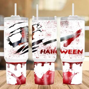 Michael Myers Halloween Movies Custom Stanley Quencher 40oz Stainless Steel Tumbler With Handle