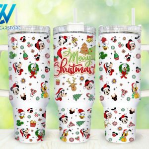 Mickey And Friends Disney Cartoon Custom Stanley Quencher 40oz Stainless Steel Tumbler With Handle