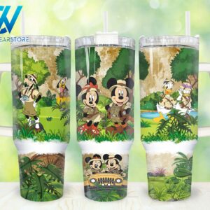 Mickey And Friends Disney Cartoon Custom Stanley Quencher 40oz Stainless Steel Tumbler With Handle