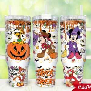 Mickey And Friends Disney Cartoon Custom Stanley Quencher 40oz Stainless Steel Tumbler With Handle