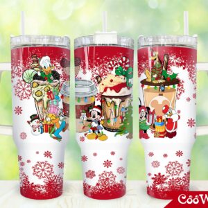 Mickey And Friends Disney Cartoon Custom Stanley Quencher 40oz Stainless Steel Tumbler With Handle