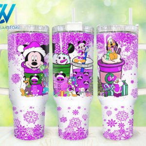 Mickey And Friends Disney Cartoon Custom Stanley Quencher 40oz Stainless Steel Tumbler With Handle